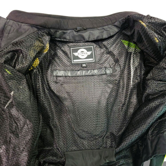 Alpha Cycle Gear Mesh Motorcycle Jacket CE Armor Hi Vis Black 2XL Bikercore - Picture 5 of 14